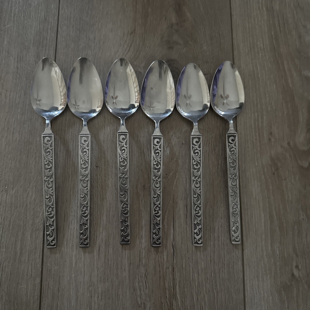 6 Riviera‎ MONTEREY Set of 6 Place Oval Spoons Stainless Japan 7-3/8"